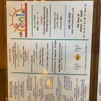 Cafe Sol - Cafes Near Me - Niantic, Connecticut