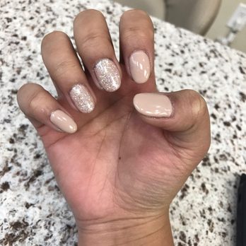 Q Nails - Nude with glitter by Katie. Love love love it! - Waxing Near Me - Glendale, California Q Nails - Nude with glitter by Katie. Love love love it! - Waxing Near Me - Glendale, California
