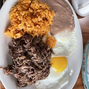 Pete's Tako House - Barbacoa and egg - only Friday to Sunday. So worth it. It's nice crispy on edges and juicy. And fatty - Breakfast & Brunch Near Me - San Antonio, Texas