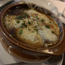 Saba's Bistro 1705 - Crock of French onion soup