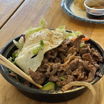 Asian Pear - #7 Mixed Veg and Meats w a Egg on top - Korean Near Me - Albuquerque, New Mexico
