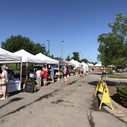 Village Pointe Farmers Market - Early morning shoppers under sunny skies.