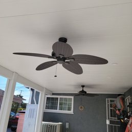 Ceiling fan in the patio cover