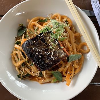 Jack Sprat - Salmon with gochujang noodles - New American Near Me - Girdwood, Alaska