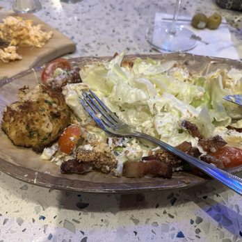 Hook & Barrel - Wedge Salad with a Crab Cake - Seafood Near Me - Myrtle Beach, South Carolina Hook & Barrel - Wedge Salad with a Crab Cake - Seafood Near Me - Myrtle Beach, South Carolina