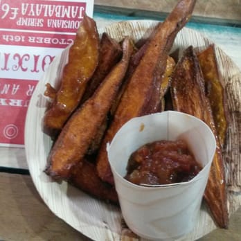 Chompsky - Sweet potato wedges with bloody mary chutney. - Pop-up Shops Near Me - Glasgow, GLG Chompsky - Sweet potato wedges with bloody mary chutney. - Pop-up Shops Near Me - Glasgow, GLG