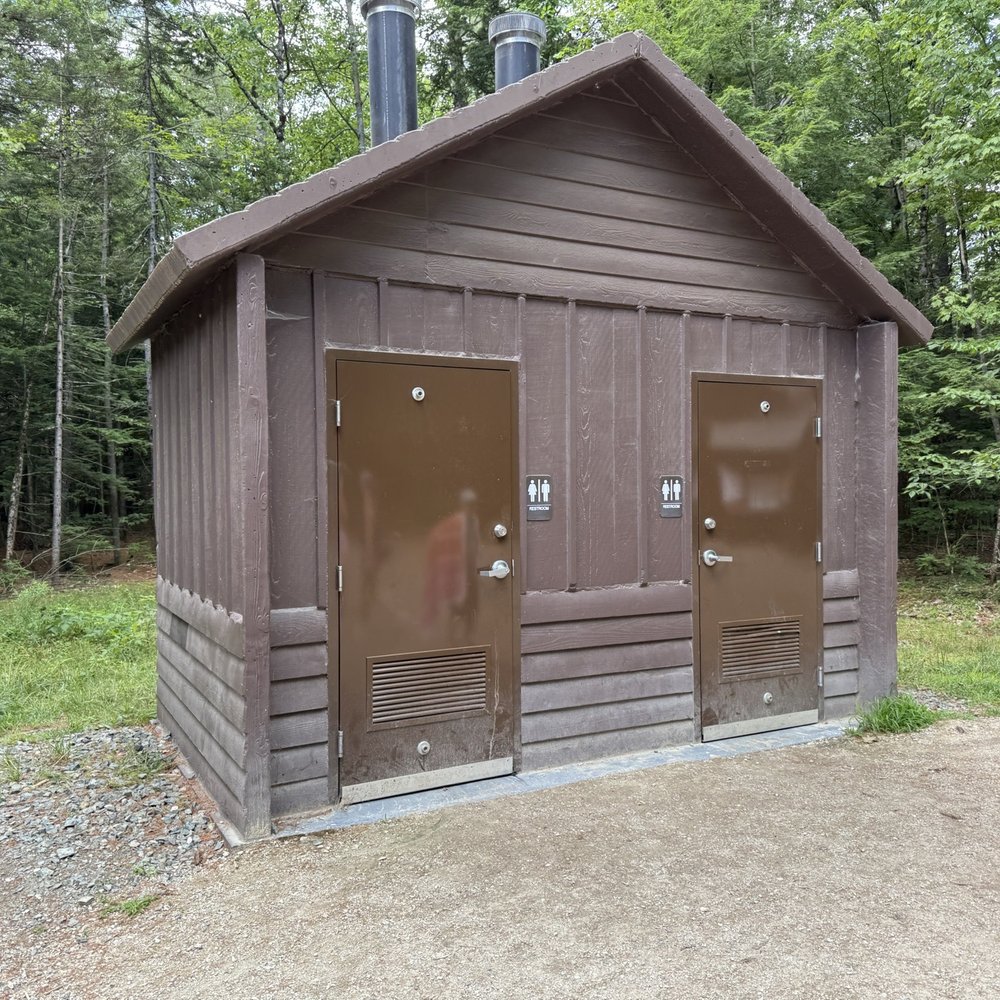 Diana's Baths - Bathroom (outhouse really) and the start of the trail. - Lakes Near Me - North Conway, New Hampshire