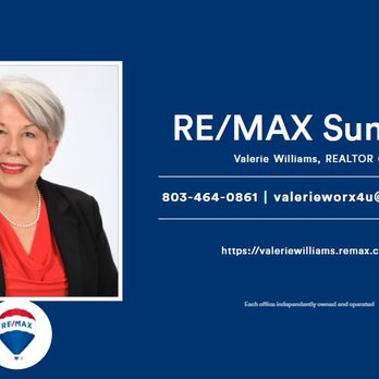 Valerie Williams - RE/MAX Summit - Valerie Williams - Your neighborhood Realtor - Real Estate Agents Near Me - Sumter, South Carolina Valerie Williams - RE/MAX Summit - Valerie Williams - Your neighborhood Realtor - Real Estate Agents Near Me - Sumter, South Carolina