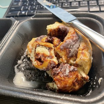 Schoolhouse 7 Cafe - Cinnamon roll mid devouring. - Cafes Near Me - Fishers, Indiana Schoolhouse 7 Cafe - Cinnamon roll mid devouring. - Cafes Near Me - Fishers, Indiana
