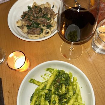 Fausto - braised pork orecchiette, soft red wine, negroni and seasonal greens pasta - Italian Near Me - Brooklyn, New York Fausto - braised pork orecchiette, soft red wine, negroni and seasonal greens pasta - Italian Near Me - Brooklyn, New York