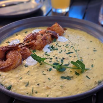 Benchmark - Sweet corn shrimp risotto. 4 out of 5 - New American Near Me - Santa Ana, California