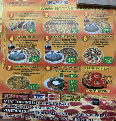 Menu photo 5 Hot Tasty Pizza San Diego, CA Menu photo 5 Hot Tasty Pizza San Diego, CA