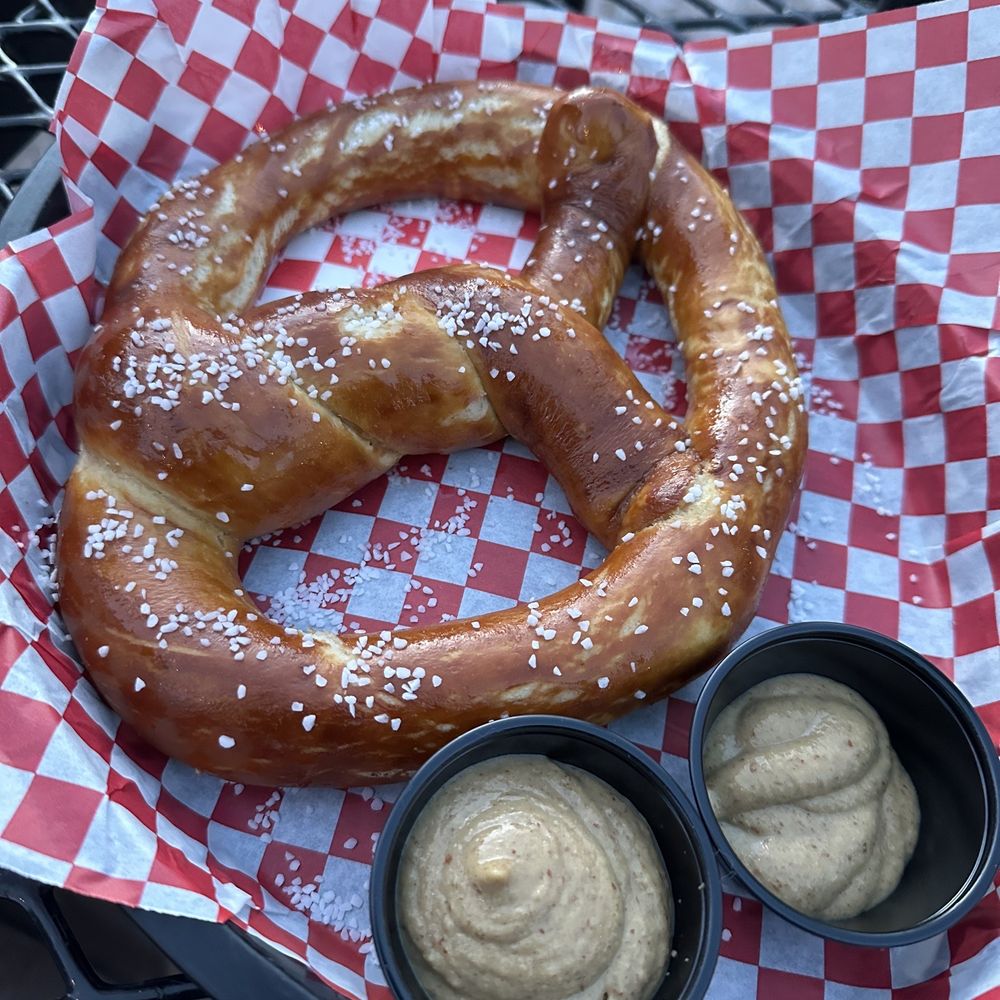 Blue Spruce Brewing - Littleton - Yummy Handmade Bavarian Pretzel with mustard - Breweries Near Me - Littleton, Colorado Blue Spruce Brewing - Littleton - Yummy Handmade Bavarian Pretzel with mustard - Breweries Near Me - Littleton, Colorado
