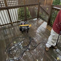 Red Sky Painting - before power wash deck