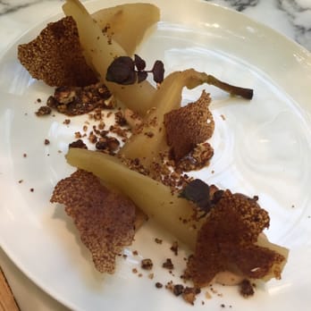 La Table - Poached pear and pecans... Delightful! I ordered with out the Madagascar vanilla ice cream because I'm lactose in tolerant - French Near Me - Paris, 75