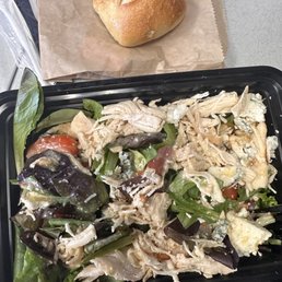 Chicken & Pine Nuts salad with bread roll Chicken & Pine Nuts salad with bread roll
