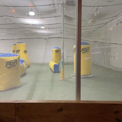 The paintball, miniball, glowball indoor field.
