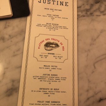 Justine - Late Night menu - French Near Me - New Orleans, Louisiana