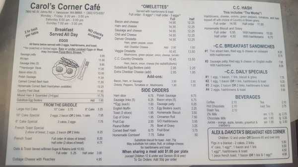 Menu photo 8 Carol's Corner Cafe Vancouver, WA Menu photo 8 Carol's Corner Cafe Vancouver, WA