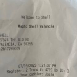 Shell - Receipt. Not sure who Josie is.