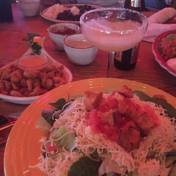 Jose Tejas - House salad, popcorn shrimp and a margarita - Cajun/Creole Near Me - Iselin, New Jersey