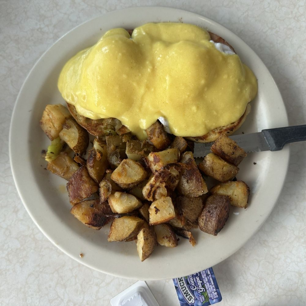 Shirley's Kitchen - Eggs Benedict with home fries - Diners Near Me - La Mesa, California Shirley's Kitchen - Eggs Benedict with home fries - Diners Near Me - La Mesa, California