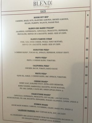 Menu photo 1 Blend Bar with Davidoff Cigars Pittsburgh, PA