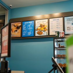 Menus on wall.