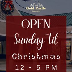 Gold Castle Jewelers - We're normally open Monday-Saturday, and now we're adding Sunday, Dec 14 & Dec 21 (12-5 PM) until Christmas!

Stop by for holiday jewelry