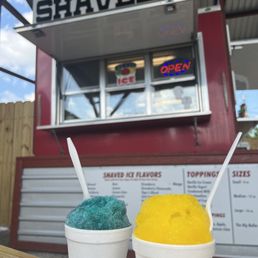Hawaiian Raspberry & Pineapple snow cones.