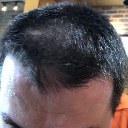 Ron's Barber Shop - The only part that was close to long enough on the top is the random little strip right in the front.