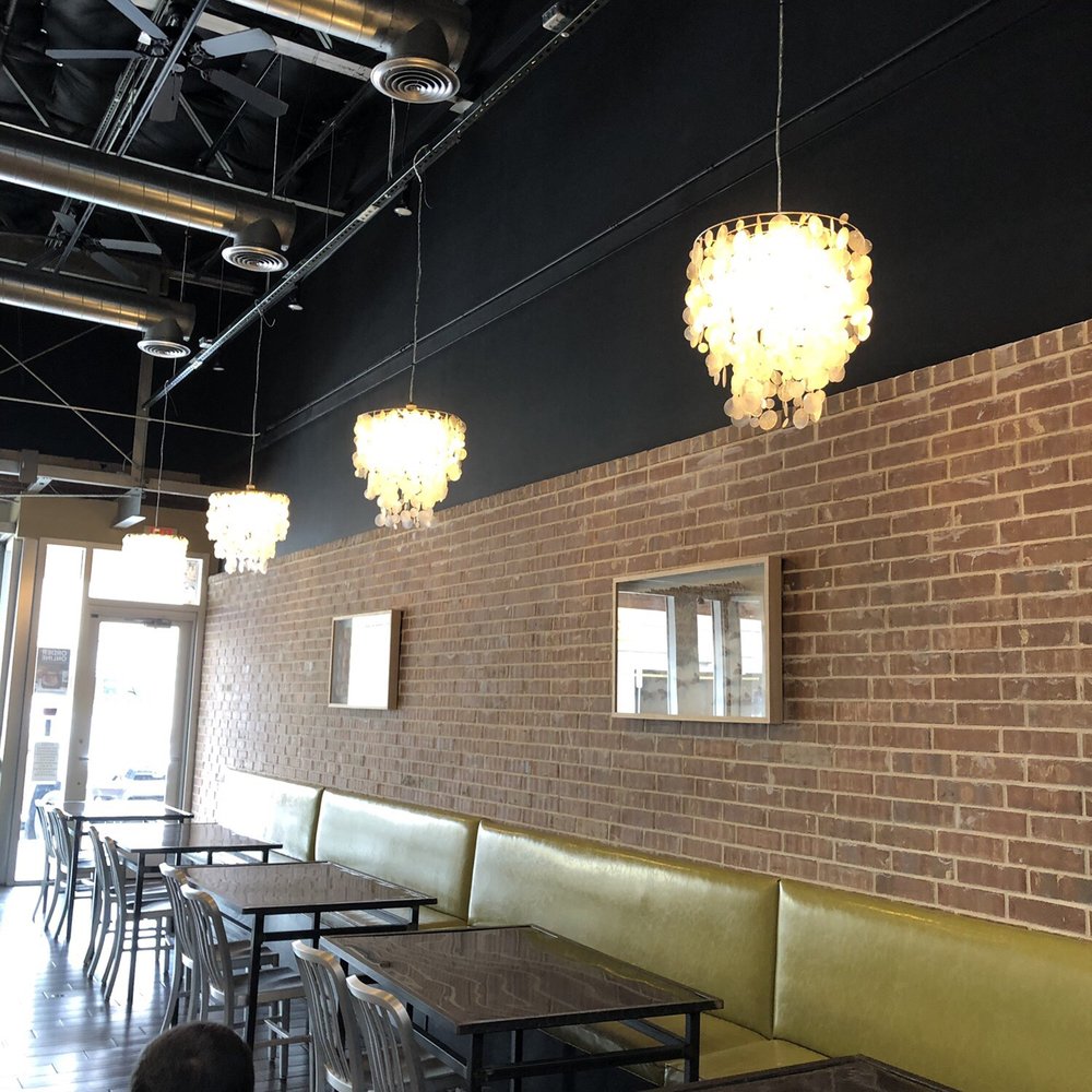Go Fish Poke - The tables on one side of the restaurant - Poke Near Me - Dallas, Texas Go Fish Poke - The tables on one side of the restaurant - Poke Near Me - Dallas, Texas