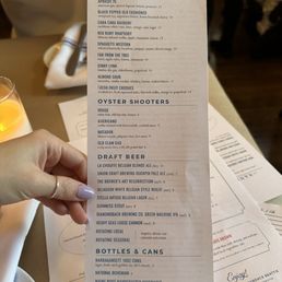 Drink menu Drink menu