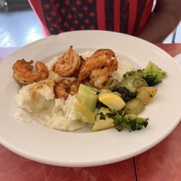 Shrimp and grits!   Amazing!  The flavor was the best my husband has ever had!   They were cooked perfectly!!!