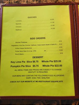 Menu photo 8 Mo's Restaurant Key West, FL