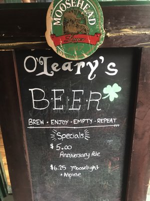 Menu photo 1 O'Leary's Pub Saint John, NB