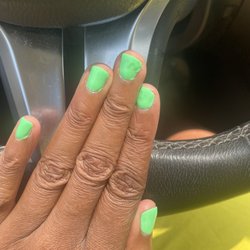 Angel Nails - My nails!!! Another coat would not have smoothed them out! SMH!!