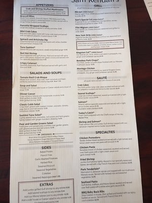 Menu photo 1 Sam Kendall's Hartsville, SC