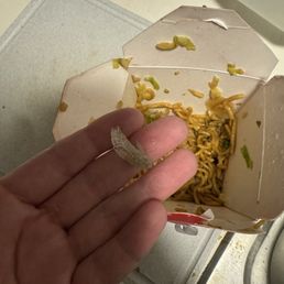 Plastic in chow mien