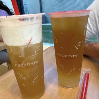 Redstraw - Jasmine green sea salt cream cold and jasmine green tea with crystal boba - Bubble Tea Near Me - Carrollton, Texas