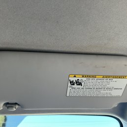 Dirty visor and ceiling after a complete exterior and interior detailing costing $290! Dirty visor and ceiling after a complete exterior and interior detailing costing $290!