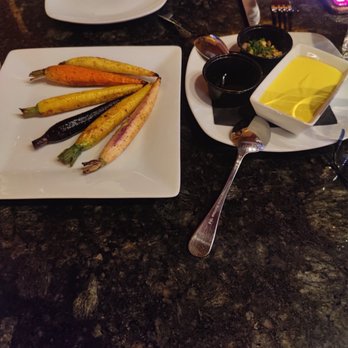 Chimayo Stone Fired Kitchen - Seasonal roasted carrots as a starter.  Really nice. - New American Near Me - Durango, Colorado