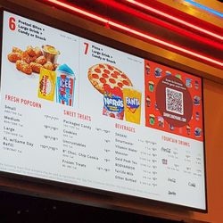 Century 16 Bayfair Mall - Concessions stand menu