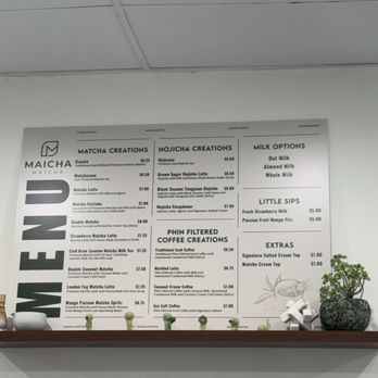 Maicha Matcha - menu 08/26 - Coffee & Tea Near Me - Arcadia, California