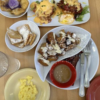 Ruby Sunshine Charleston Downtown - French Toast Bites Side egg and bacon Pineapple Ham Benedict Original Beignets (6 count) Lemon-Lavender Beignets (4 count) - Breakfast & Brunch Near Me - Charleston, South Carolina Ruby Sunshine Charleston Downtown - French Toast Bites Side egg and bacon Pineapple Ham Benedict Original Beignets (6 count) Lemon-Lavender Beignets (4 count) - Breakfast & Brunch Near Me - Charleston, South Carolina