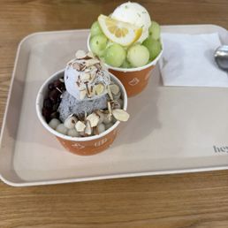 Melon Lime Breeze and Bingsu Black Sesame Bingsu