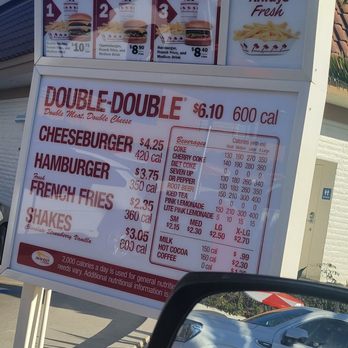In-N-Out Burger - Menu as of 1/2025 - Fast Food Near Me - Costa Mesa, California