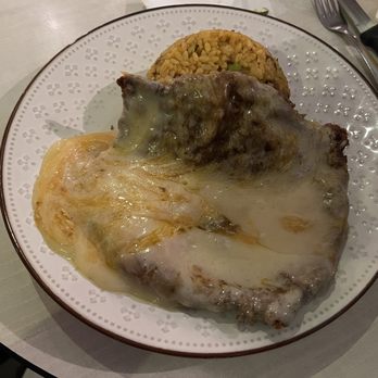 Mesón Roosevelt - Bistec a la milanesa with arroz mamposteao. Good for two people. - Cajun/Creole Near Me - San Juan, Puerto Rico Mesón Roosevelt - Bistec a la milanesa with arroz mamposteao. Good for two people. - Cajun/Creole Near Me - San Juan, Puerto Rico