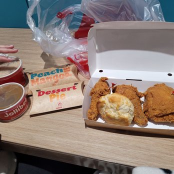 Jollibee - Delicious peach mango pie, adobo rice w gravy and fried chicken w biscuits. Deeeelishh! - Filipino Near Me - New York, New York Jollibee - Delicious peach mango pie, adobo rice w gravy and fried chicken w biscuits. Deeeelishh! - Filipino Near Me - New York, New York