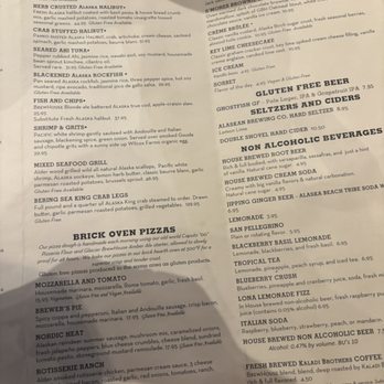 Glacier BrewHouse - menu - American Near Me - Anchorage, Alaska